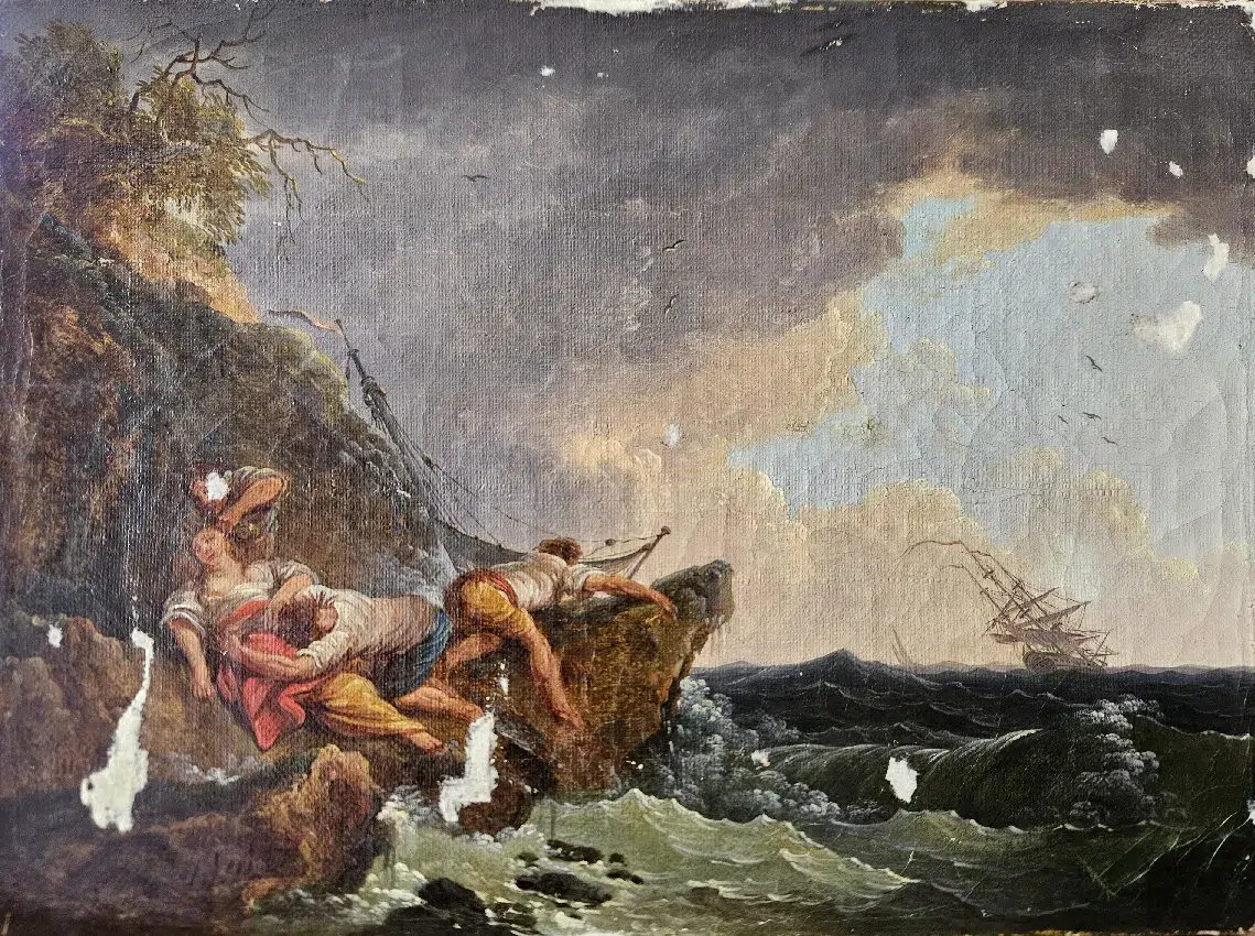 Marine, Joseph Vernet, XVIIIes, 35 x 22 cm, Collection particulière