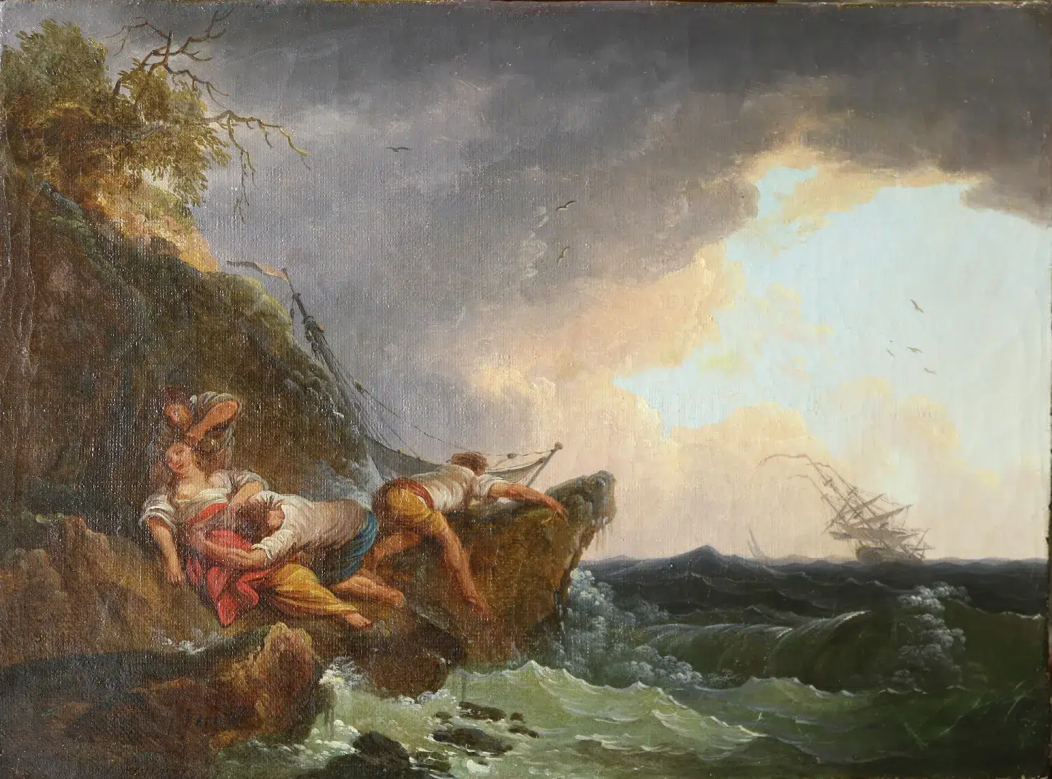 Marine, Joseph Vernet, XVIIIes, 35 x 22 cm, Collection particulière