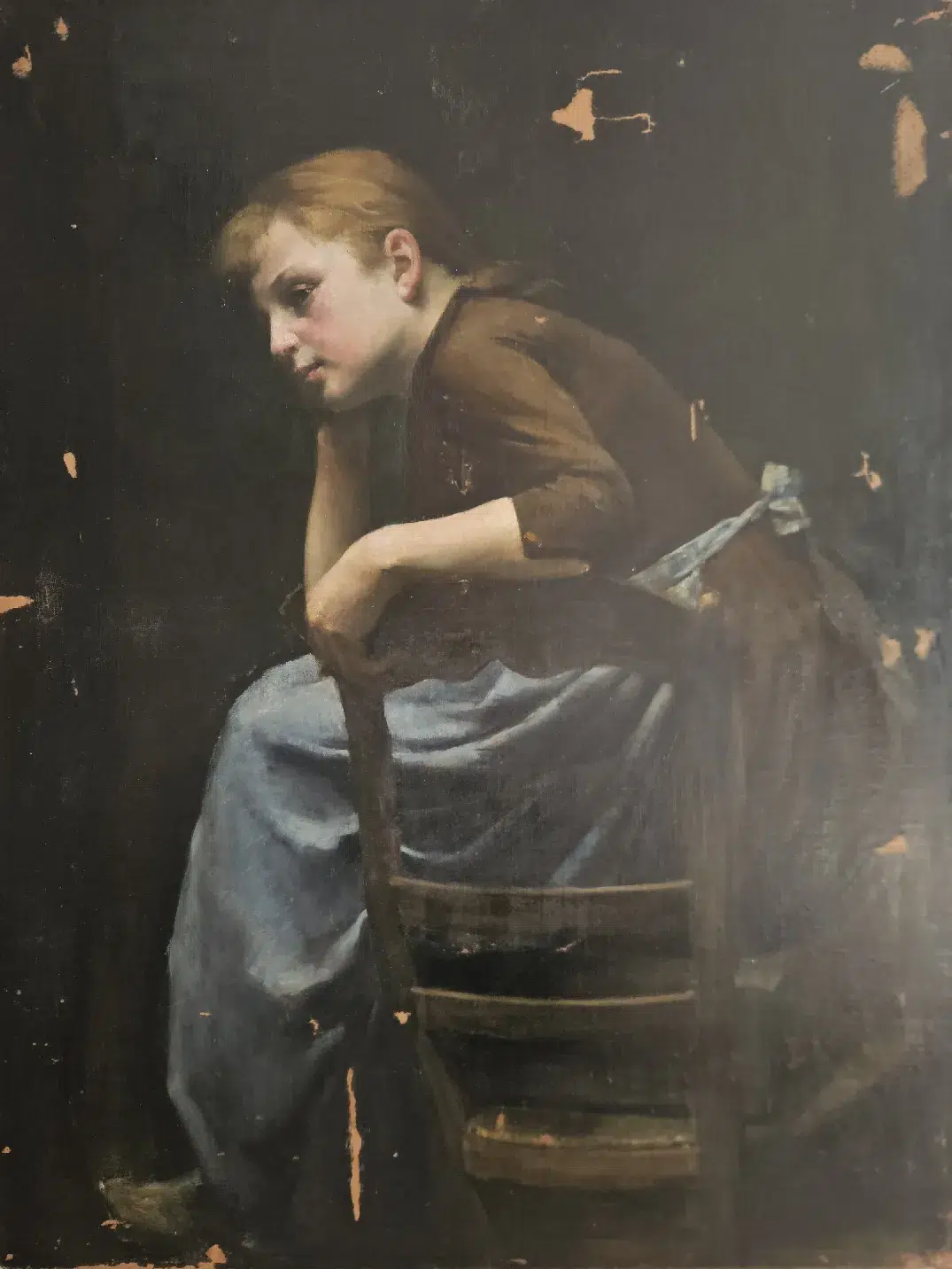 Portrait de femme, Anonyme, XIXes, 120 x 85 cm, Collection particulière